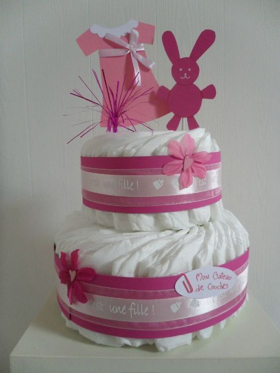 gateau de couches fille